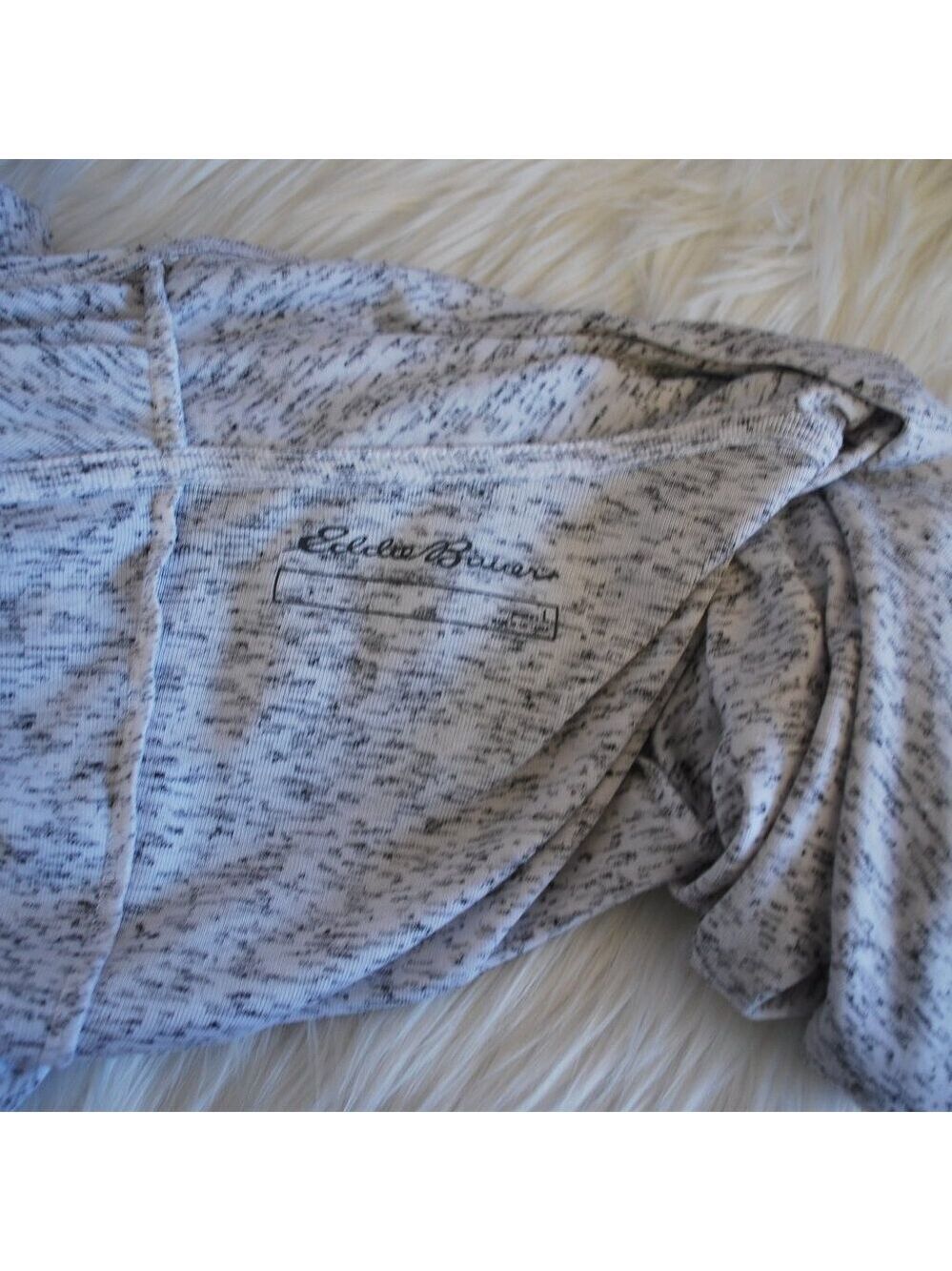 Eddie Bauer Gray/White Draped Thin Cardigan L - Picture 6 of 7